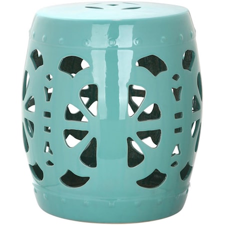 Safavieh Stencil Blossom Garden Stool- Aqua - 19 x 17 x 17 in. ACS4536C